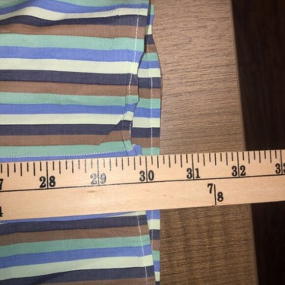 SK2 Men’s Colorful Striped Button Up Shirt Size 4 Cotton Blue Green Large - Picture 8 of 11